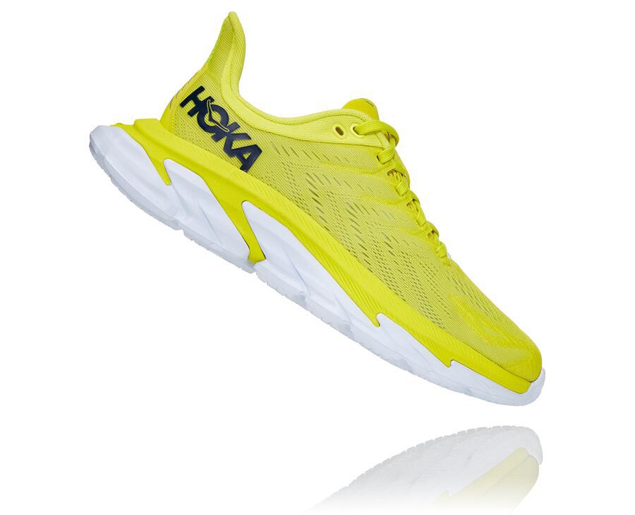 Hoka One One ランニングシューズ レディース 蛍光 - クリフトン 縁 - HI6201458